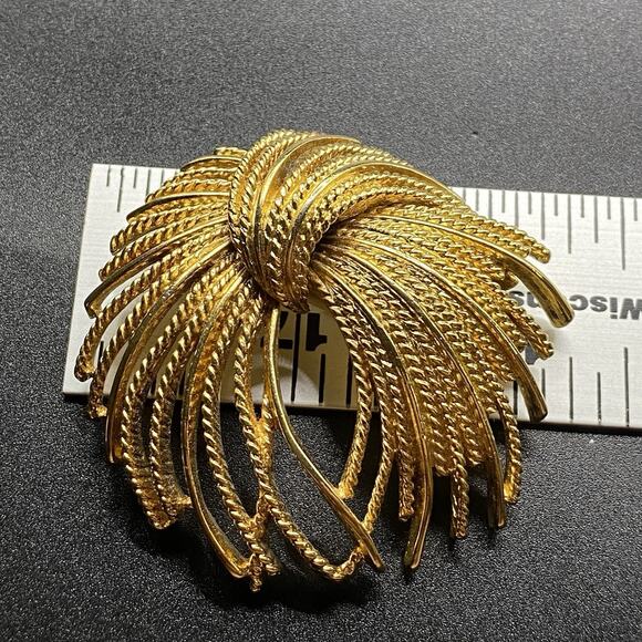 Vintage Monet Mirador Burst Tassel Rope Brooch Fireworks - Picture 6 of 7
